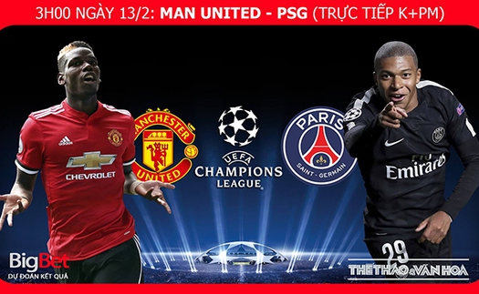 Nhận định và soi kèo M.U vs PSG (03h00 ngày 13/2). Trực tiếp bóng đá. Kèo MU PSG. Soi kèo MU vs PSG. Cúp C1