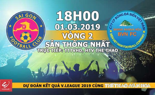 Xem trực tiếp bóng đá Sài Gòn vs Sana Khánh Hòa (18h00, 01/03), vòng 2 V-League 2019