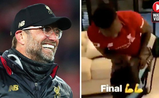 Chết cười với Keita chân đau, tập tễnh nhảy ăn mừng chiến thắng của Liverpool qua TV