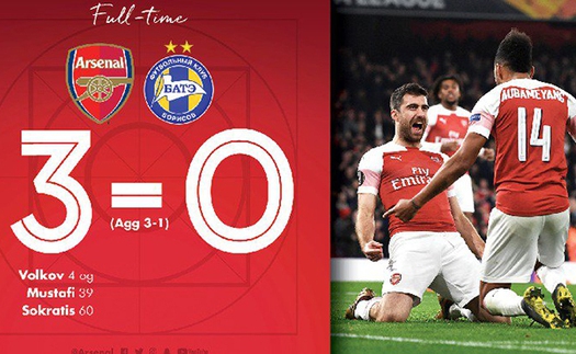 Europa League: Arsenal, Chelsea giành vé vào vòng 1/8. Chiều tối nay bốc thăm