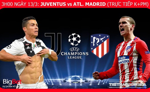 Soi kèo, dự đoán bóng đá Juventus vs Atletico Madrid (03h00,13/03). Kèo bóng đá. Trực tiếp K+PM