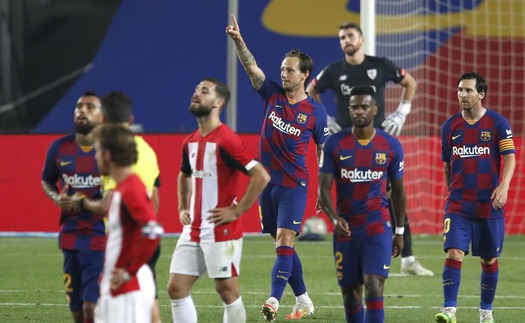 Barcelona 1-0 Athletic Bilbao: Messi kiến tạo cho Rakitic ghi bàn, Barca giành ngôi đầu