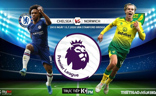 Soi kèo bóng đá Chelsea vs Norwich. Vòng 36 Ngoại hạng Anh. Trực tiếp K+PM