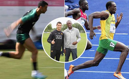 Usain Bolt thừa nhận Cristiano Ronaldo chạy nhanh hơn mình