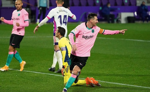 Real Valladolid 0-3 Barcelona: Messi phá kỷ lục tồn tại 46 năm của Pele