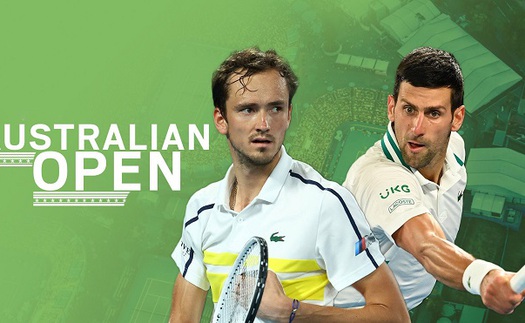 Trực tiếp tennis Chung kết Úc mở rộng: Djokovic vs Medvedev (15h30 hôm nay)