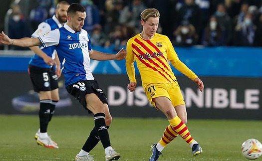 Alaves 0-1 Barcelona: De Jong lập công, Barcelona phả hơi nóng vào Top 4