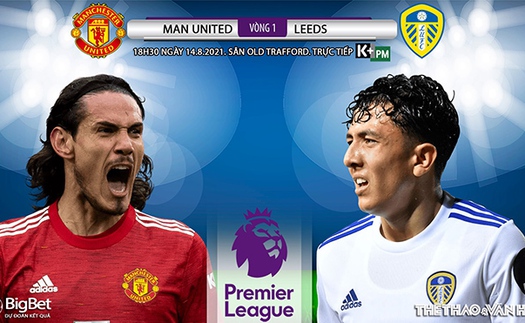 Kèo nhà cái. Soi kèo MU vs Leeds. K+ K+PM trực tiếp bóng đá Ngoại hạng Anh (18h30, 14/8)