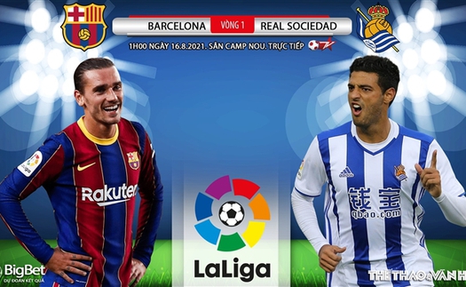 Kèo nhà cái. Soi kèo Barcelona vs Sociedad. BĐTV, SCTV17 trực tiếp bóng đá La Liga (01h00, 16/8)