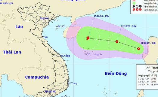 Biển Đông lại xuất hiện áp thấp nhiệt đới, các tỉnh Trung Trung Bộ có mưa to đến rất to