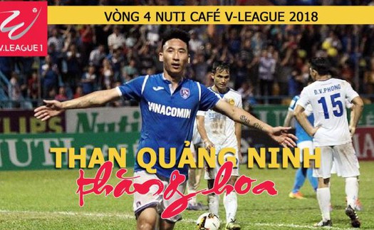 Vòng 4 V-League 2018: Than Quảng Ninh thăng hoa