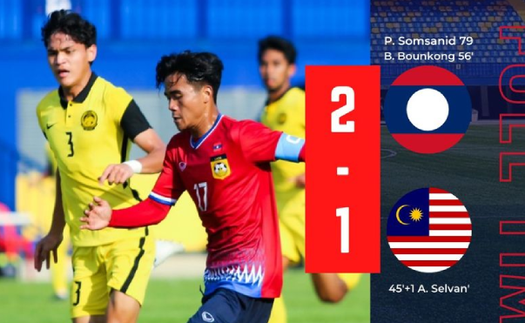 U23 Lào bất ngờ đánh bại Malaysia tại giải Đông Nam Á