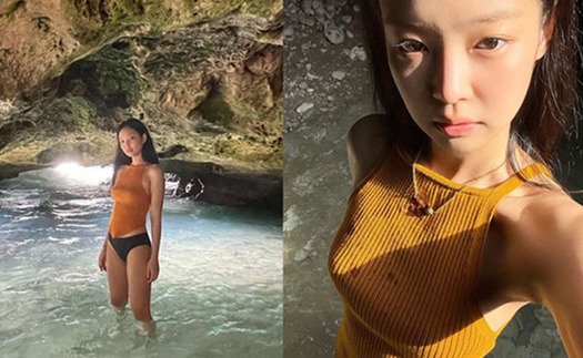 Diện bikini độc lạ, Jennie Blackpink như dụ fan đến hang động
