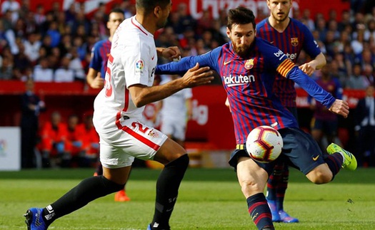 CĐV phát sốt với cú vô-lê một chạm siêu đẳng của Messi vào lưới Sevilla