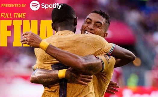 Barcelona 2-0 New York RB: Lewandowski mờ nhạt, Barca thắng nhờ Dembele và Raphinha