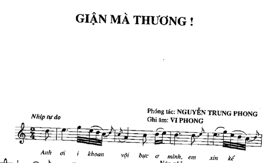 Trả lại tên tác giả cho tuyệt phẩm âm nhạc 'Giận mà thương'