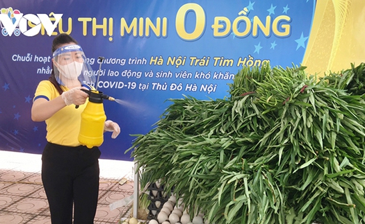 Hà Nội: Siêu thị mini 0 đồng hỗ trợ người khó khăn, sinh viên nghèo ảnh hưởng bởi dịch Covid-19