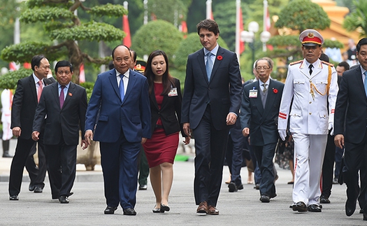 Chùm ảnh: Lễ đón Thủ tướng Canada Justin Trudeau thăm chính thức Việt Nam