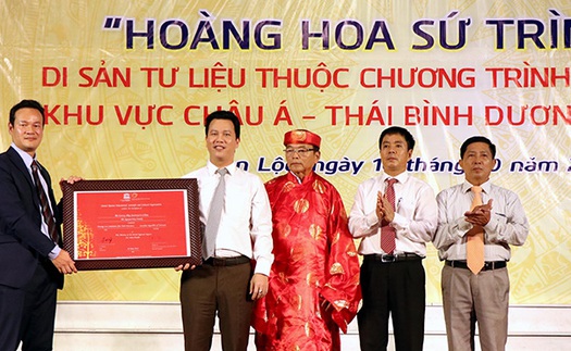 Đón bằng công nhận Di sản tư liệu thế giới 'Hoàng hoa sứ trình đồ'