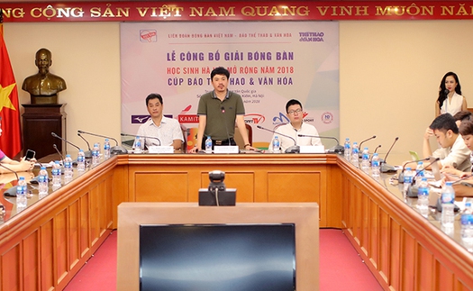 Toàn cảnh: Công bố Giải bóng bàn học sinh thành phố Hà Nội mở rộng - Cúp Báo Thể thao & Văn hóa 2018