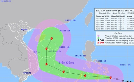 Thủ tướng Chính phủ chỉ đạo ứng phó khẩn cấp với siêu bão Rai