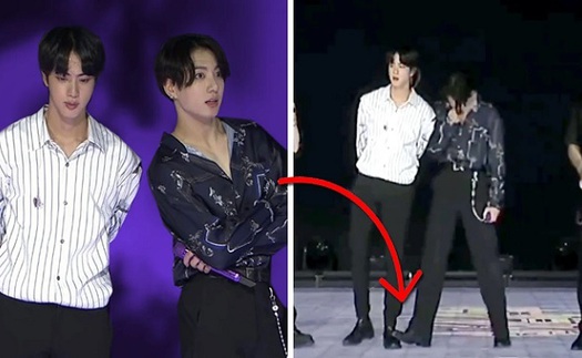 Jin và Jungkook lại ‘đành hanh’ nhau ngay trên sân khấu Bang Bang Con