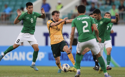 KẾT QUẢ bóng đá U23 Úc 1-0 U23 Turkmenistan, U23 châu Á