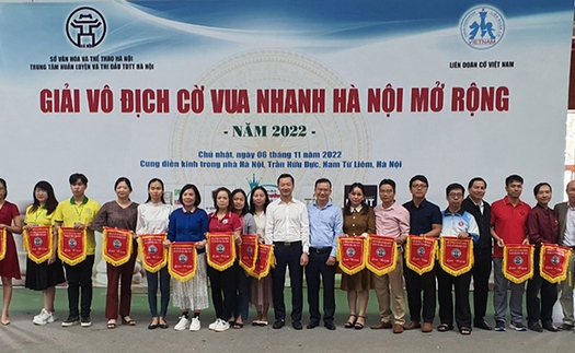 Giải cờ vua nhanh Hà Nội mở rộng năm 2022 thu hút số VĐV kỷ lục