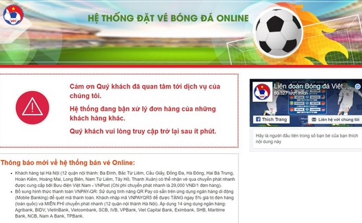 VFF thông báo về việc xuất hiện website bán vé bóng đá giả mạo LĐBĐVN