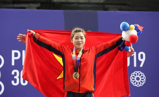 Hoàng Thị Duyên giành HCV SEA Games sau chiến thắng tuyệt đối ở nội dung cử tạ 59kg