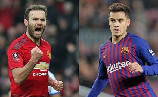 CHUYỂN NHƯỢNG M.U 31/1: Juan Mata xuất hiện ở Barcelona, M.U kích hoạt ‘bom tấn’ Coutinho