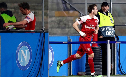 Chết cười với hình ảnh Nacho Monreal ôm bụng chạy đi toilet giữa trận đấu