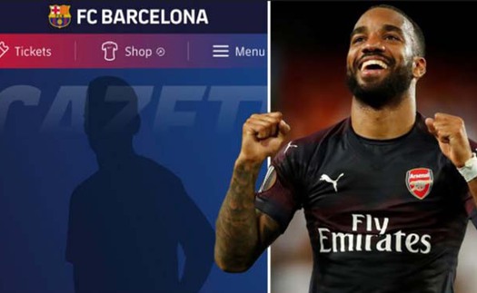 Alexander Lacazette bất ngờ có tên ở mục đội một trên trang web của Barca