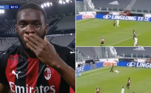 Tomori gây sốt khi 'đè văng' Ronaldo trận Milan hủy diệt Juventus