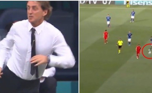 Fan tròn mắt với pha đỡ bóng của HLV Mancini