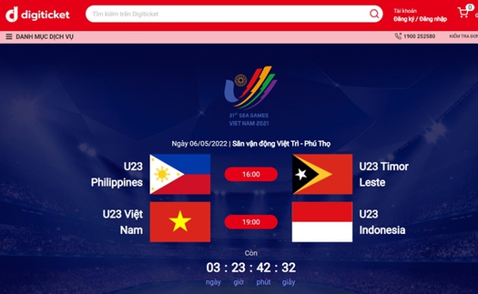 Vé bóng đá nam SEA Games của U23 Việt Nam vừa mở đã bán hết