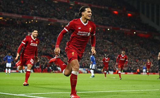 Video clip highlights bàn thắng trận Liverpool 2-1 Everton: Van Dijk ra mắt cực ấn tượng