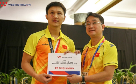 Webthethao.vn thưởng nóng Nguyễn Minh Phụng và các võ sĩ VN giành huy chương ASIAD 2018