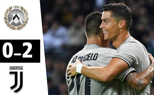 Video Udinese 0-2 Juventus: Ronaldo rực sáng, Juve lập kỷ lục