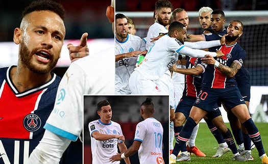 PSG 0-1 Marseille: Neymar đánh nguội, bị đuổi khỏi sân trong trận cầu 5 thẻ đỏ