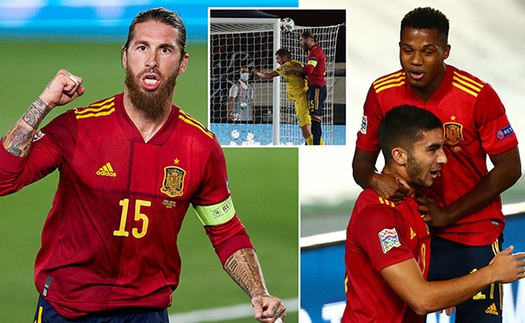 Tây Ban Nha 4-0 Ukraine: Sergio Ramos lập cú đúp, thần đồng Ansu Fati lập kỷ lục