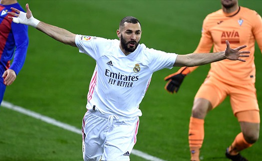 Eibar 1-3 Real Madrid: Benzema tỏa sáng, Real Madrid trở lại cuộc đua vô địch