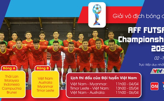 Lịch thi đấu và trực tiếp giải futsal Đông Nam Á 2022