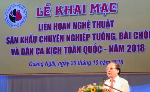 Khai mạc Liên hoan Nghệ thuật sân khấu chuyên nghiệp Tuồng, Bài chòi và Dân ca kịch toàn quốc năm 2018