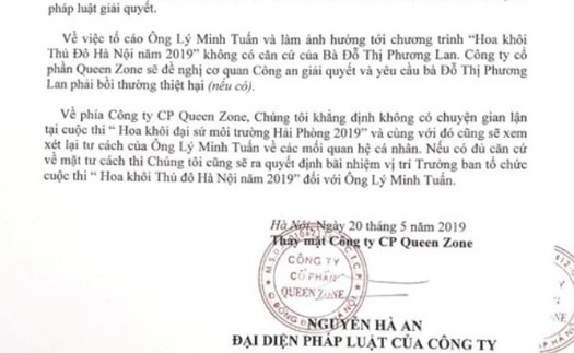 'Lùm xùm' Hoa khôi Thủ đô 2019: Sẽ xem xét lại tư cách Trưởng BTC của NTK Lý Minh Tuấn