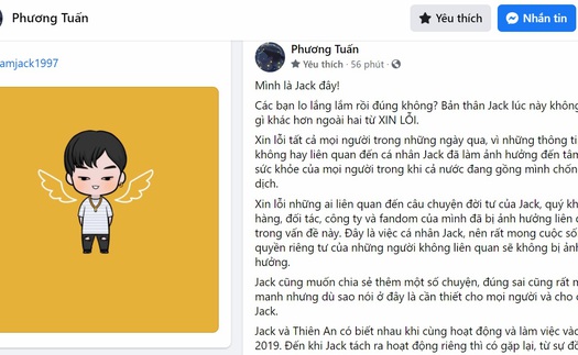 Jack lên tiếng về drama với Thiên An, nhận trách nhiệm 'làm cha'