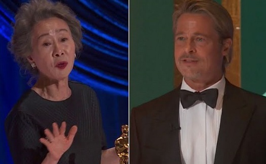 Sao Hàn 73 tuổi hài hước đáp trả khi bị hỏi 'Mùi của Brad Pitt thế nào' tại Giải Oscar 2021