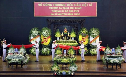 Tiễn biệt ba chiến sỹ Công an hy sinh trong khi làm nhiệm vụ