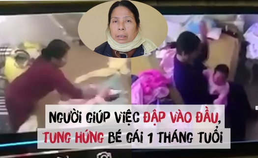 Clip người giúp việc hành hạ bé gái hơn 1 tháng tuổi khai báo trước cơ quan Công an