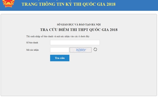 Hướng dẫn tra cứu điểm thi THPT quốc gia 2018 Hà Nội, TPHCM và toàn quốc